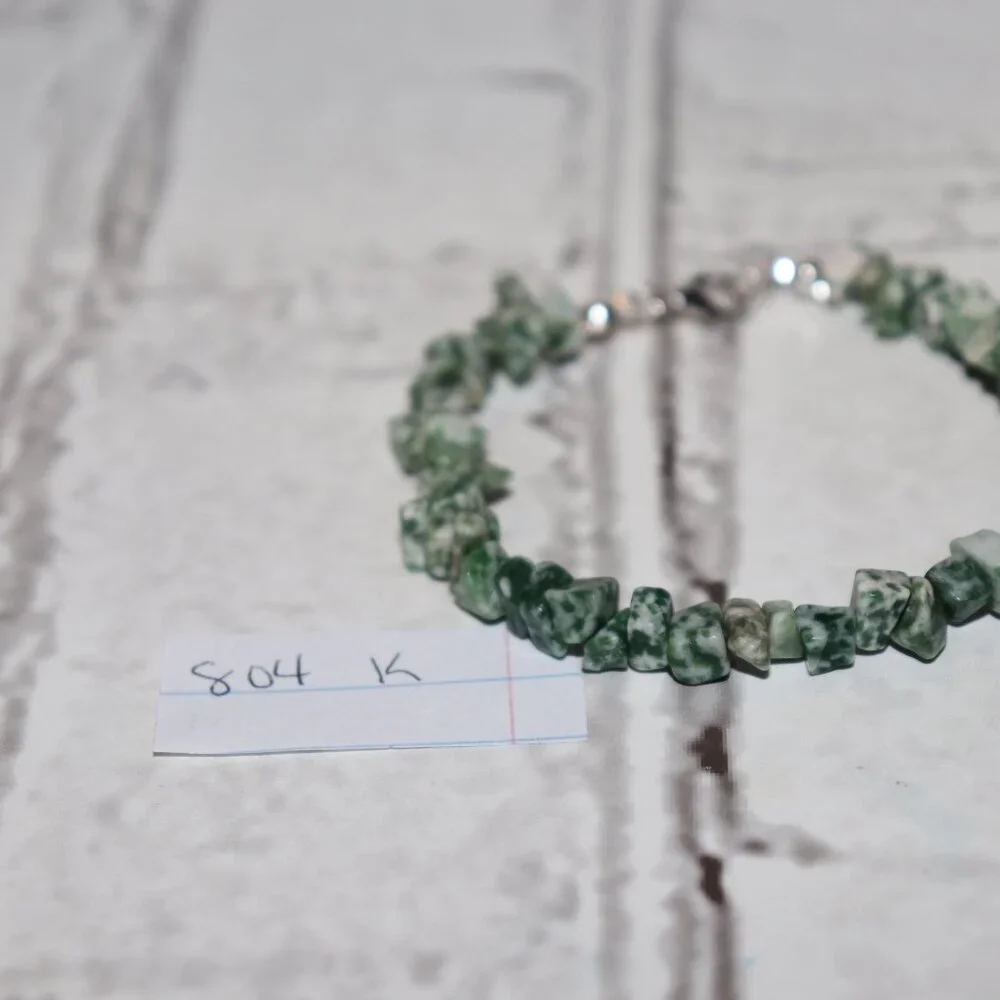 NWOT Tree Agate beaded natural stone bracelet 7.5